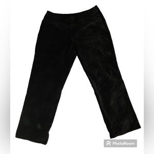 Black velvet Denim & Company size 16, side zip, straight leg pant trousers.